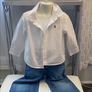 3T  Outfit White Blouse & Distress Jeans Cute!
